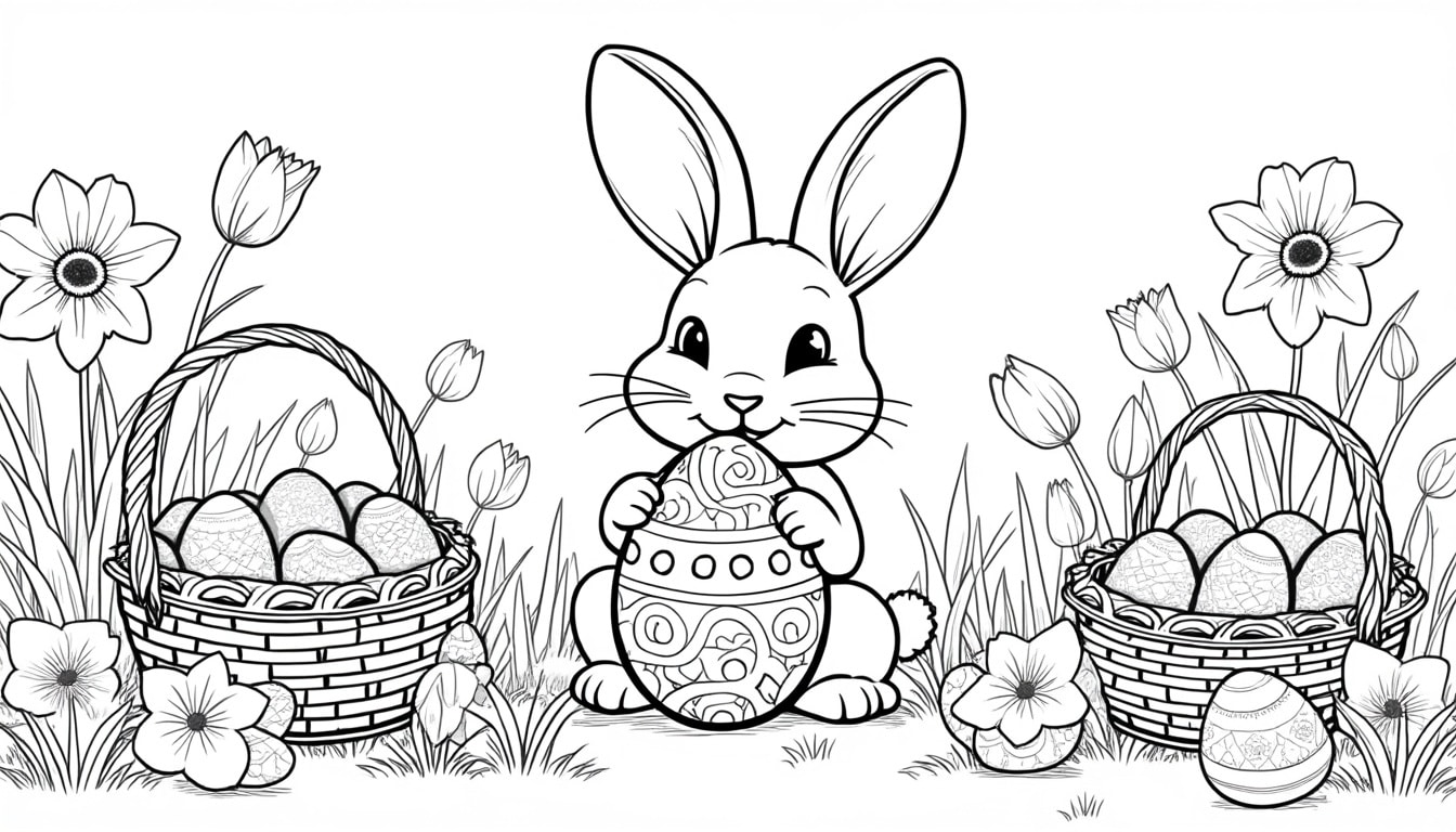 Coloriage Pâques à imprimer pdf : le modèle à remplir