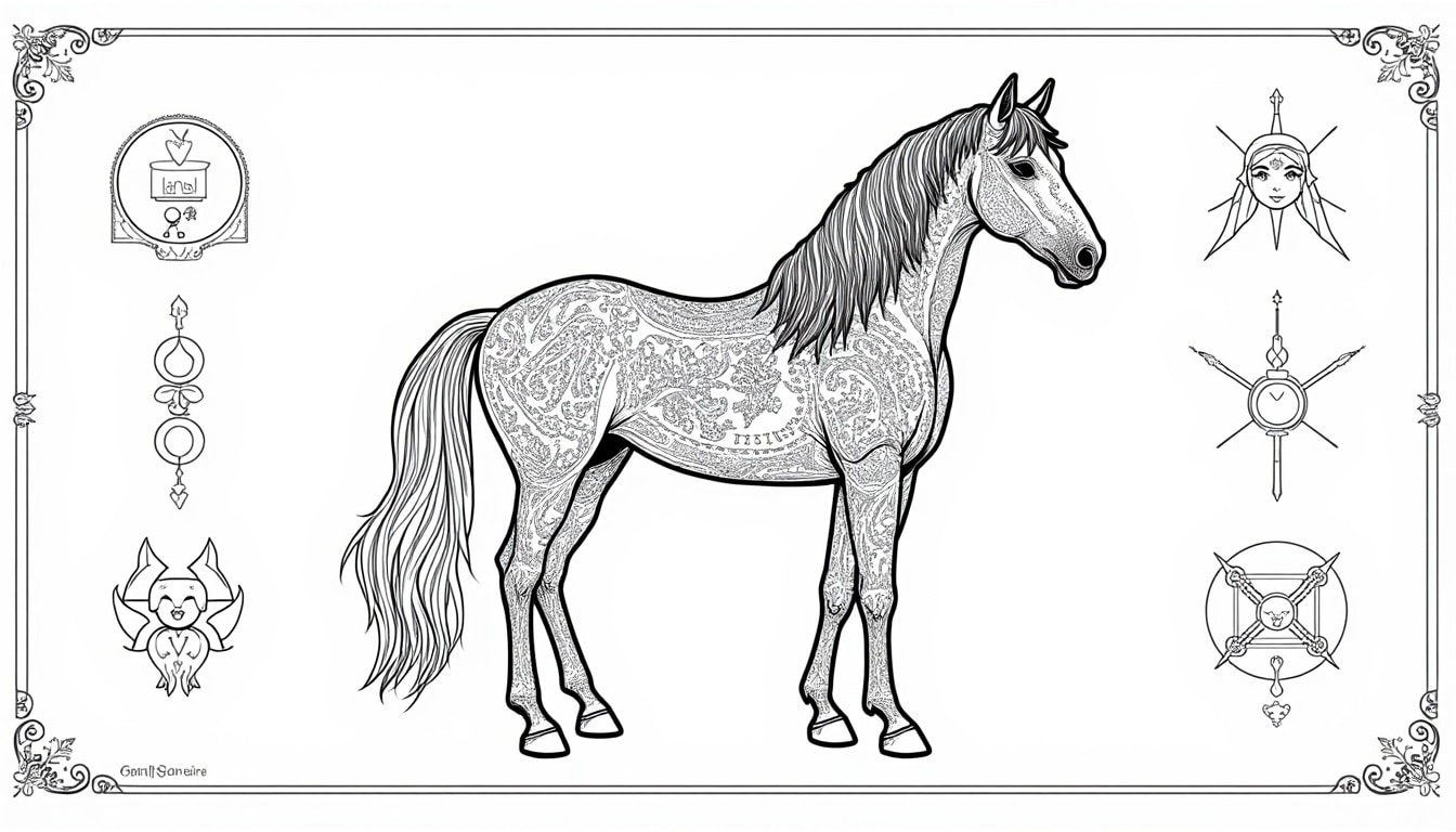 Coloriage cheval à imprimer pdf : le modèle et son mode d’emploi