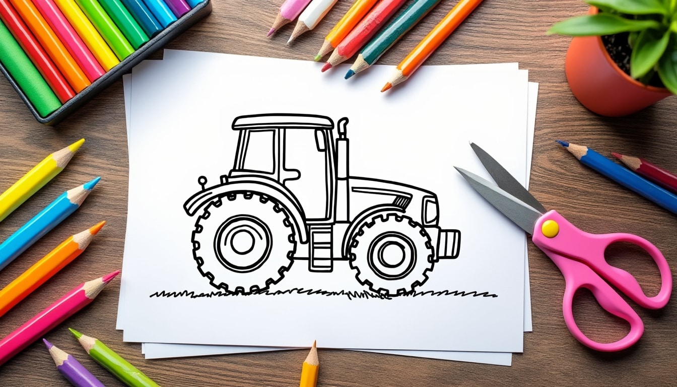 Coloriage tracteur à imprimer pdf : où le trouver